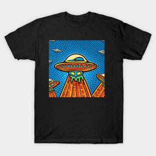 Abstract retro futuristic illustration T-Shirt